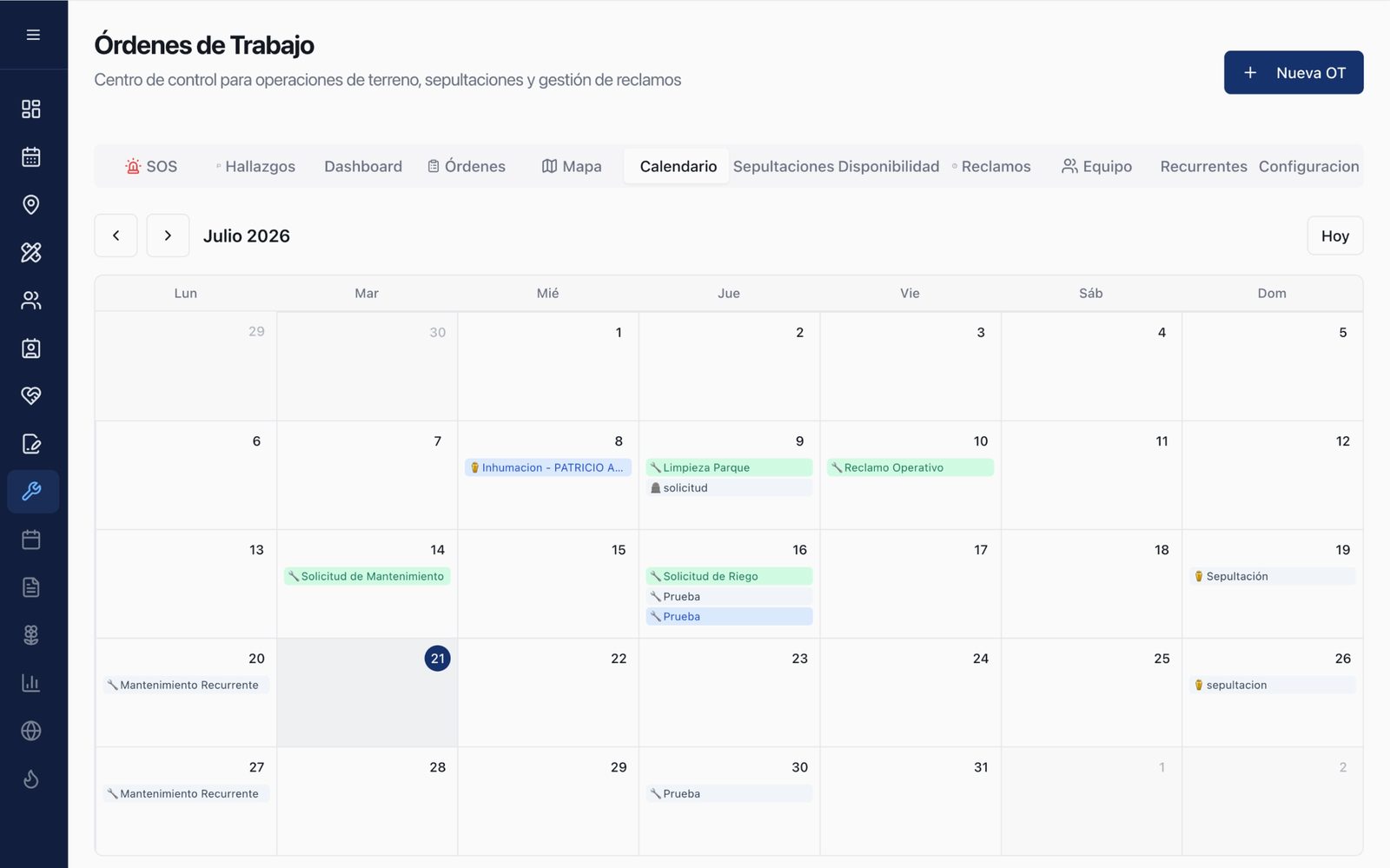 OT · Calendar